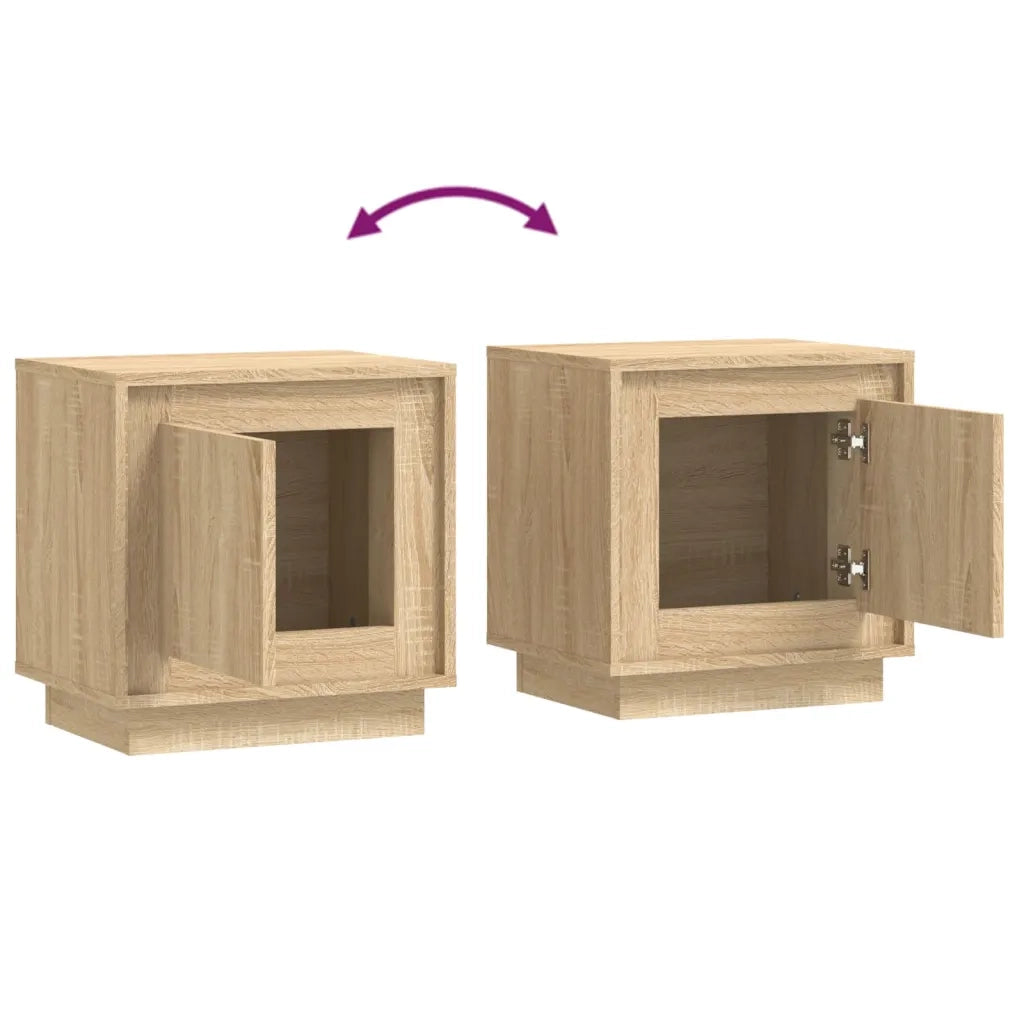 Set di 2 Comodini | Armadio da Notte | Mobiletto da notte Rovere Sonoma 44x35x45 cm in Legno Multistrato