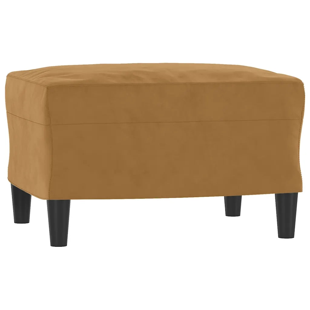 Poltrona con Poggiapiedi Marrone 60 cm in Velluto