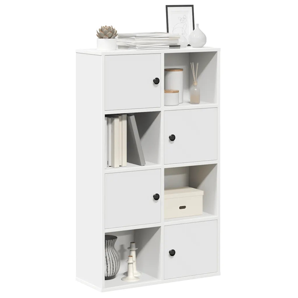 Libreria-Scaffale per Libri-Mobile di Stoccaggio Bianca 60x24x101,5 cm in Legno Multistrato