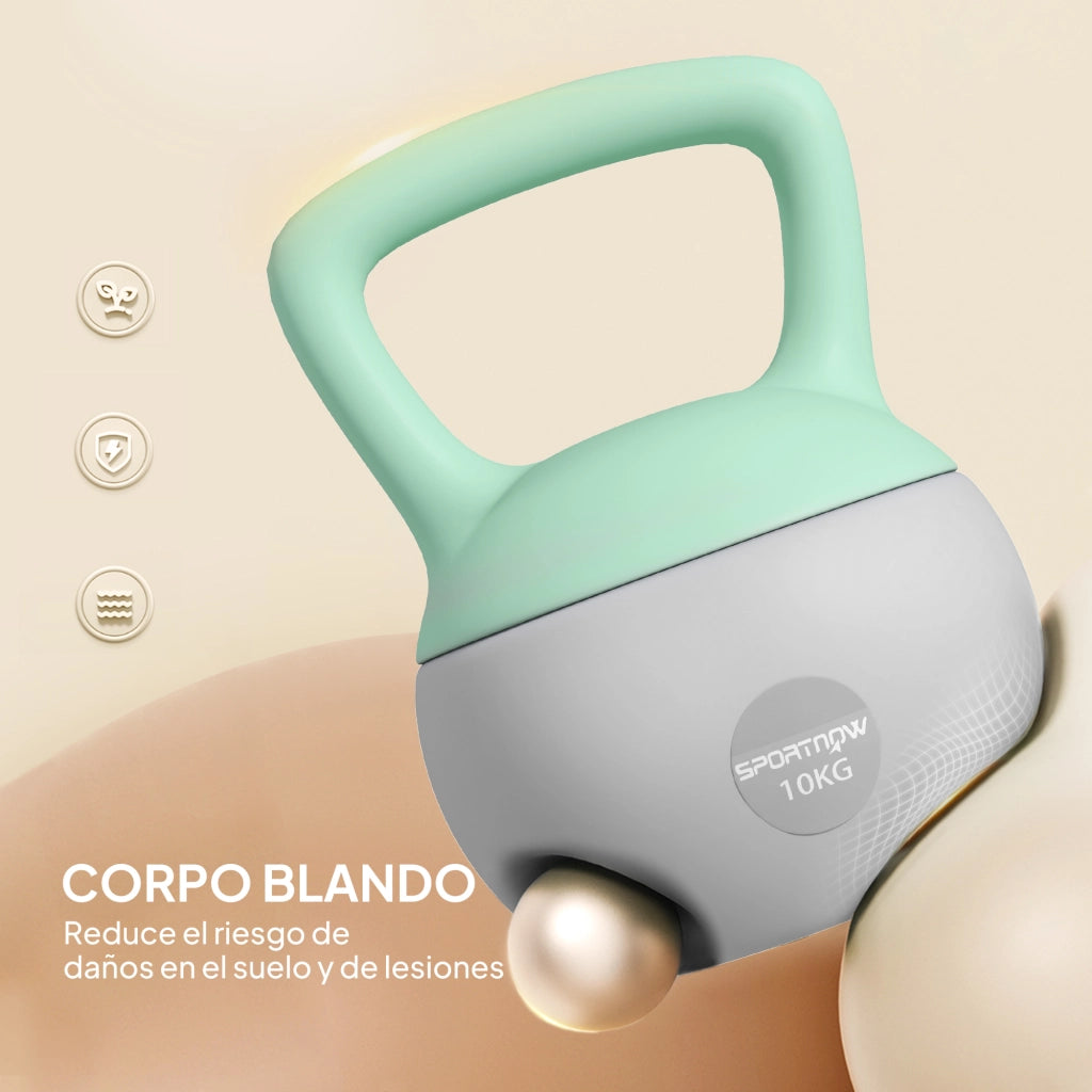 Kettlebell 10 kg ¨C Minimal ¨C Verde Grigio 21x21x30 cm