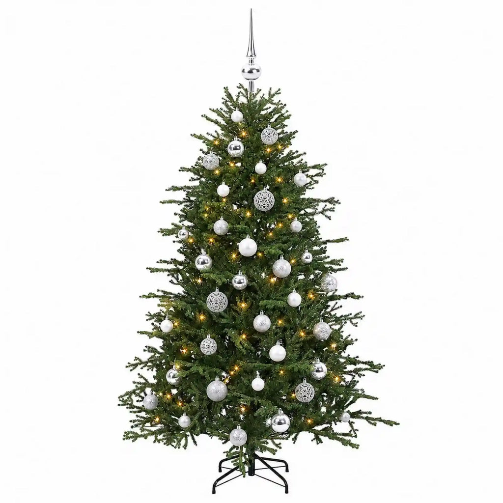 Albero di Natale artificiale con palline 150 cm 150 LED 3465978