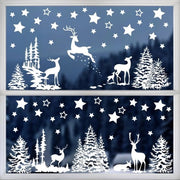 Decorazioni per finestre per Natale - 210 pezzi - Foglia decorativa per finestre riciclabile - Per interni - Luccicante - Atmosfera invernale