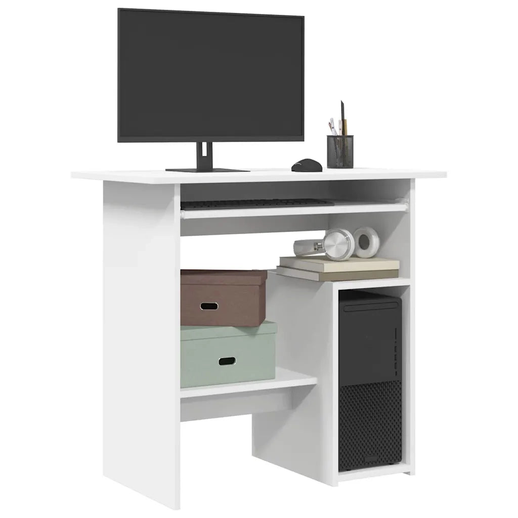 Scrivania | Tavolo da Ufficio Bianca 80x45x74 cm in Legno Multistrato