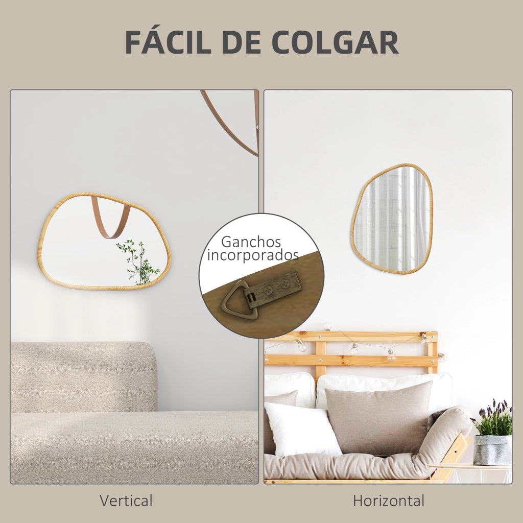 Specchio da parete decorativo 70x50 cm con cornice in legno ¨C zephmum ¨C 70x50 cm