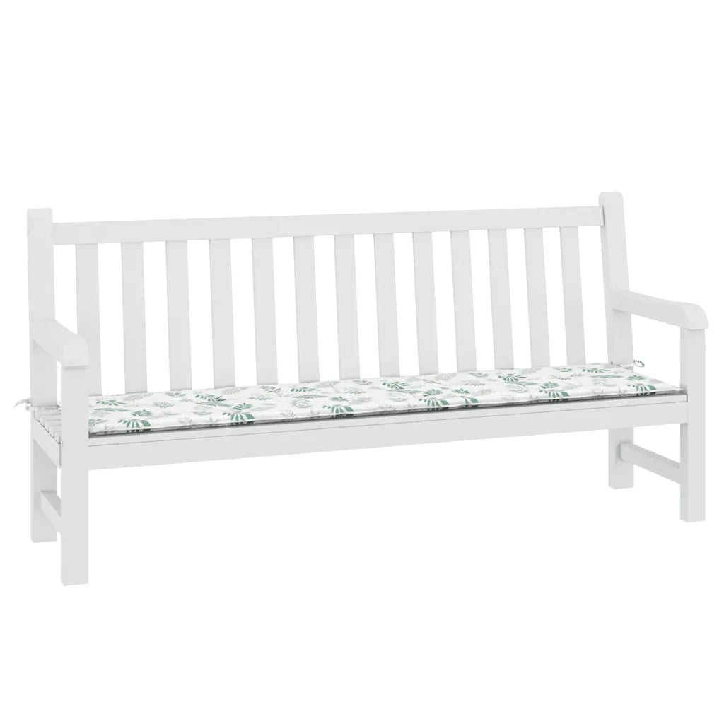 Cuscino Panca da Giardino Motivo a Foglie 200x50x4 cm Tessuto 361204