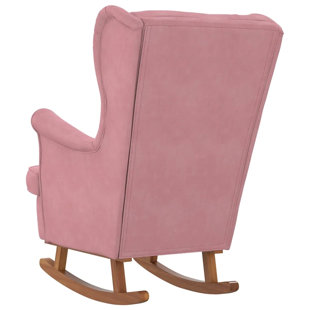 Sedia a dondolo con schienale alto in velluto rosso 329367
