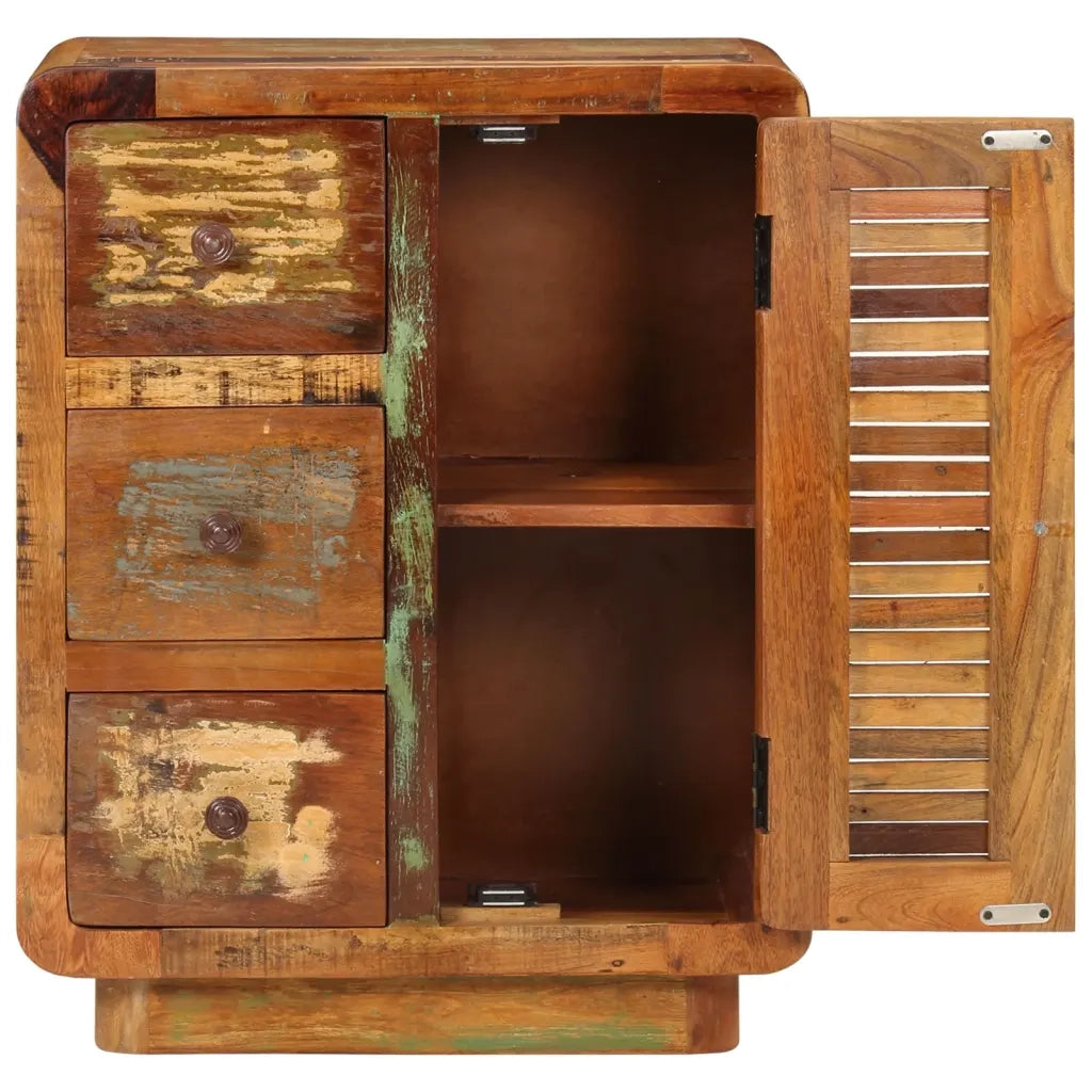 Credenza | Madia | Buffet da pranzo | Armadio da pranzo con 3 Cassetti 55x30x70 cm Legno Massello di Recupero