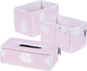 Organizzatore di cura 3-in-1 - Rosa - Scatola di archiviazione per pannolino e accessori - Scatola decorativa per asciugamani umidi - Decorazione per la camera dei bambini