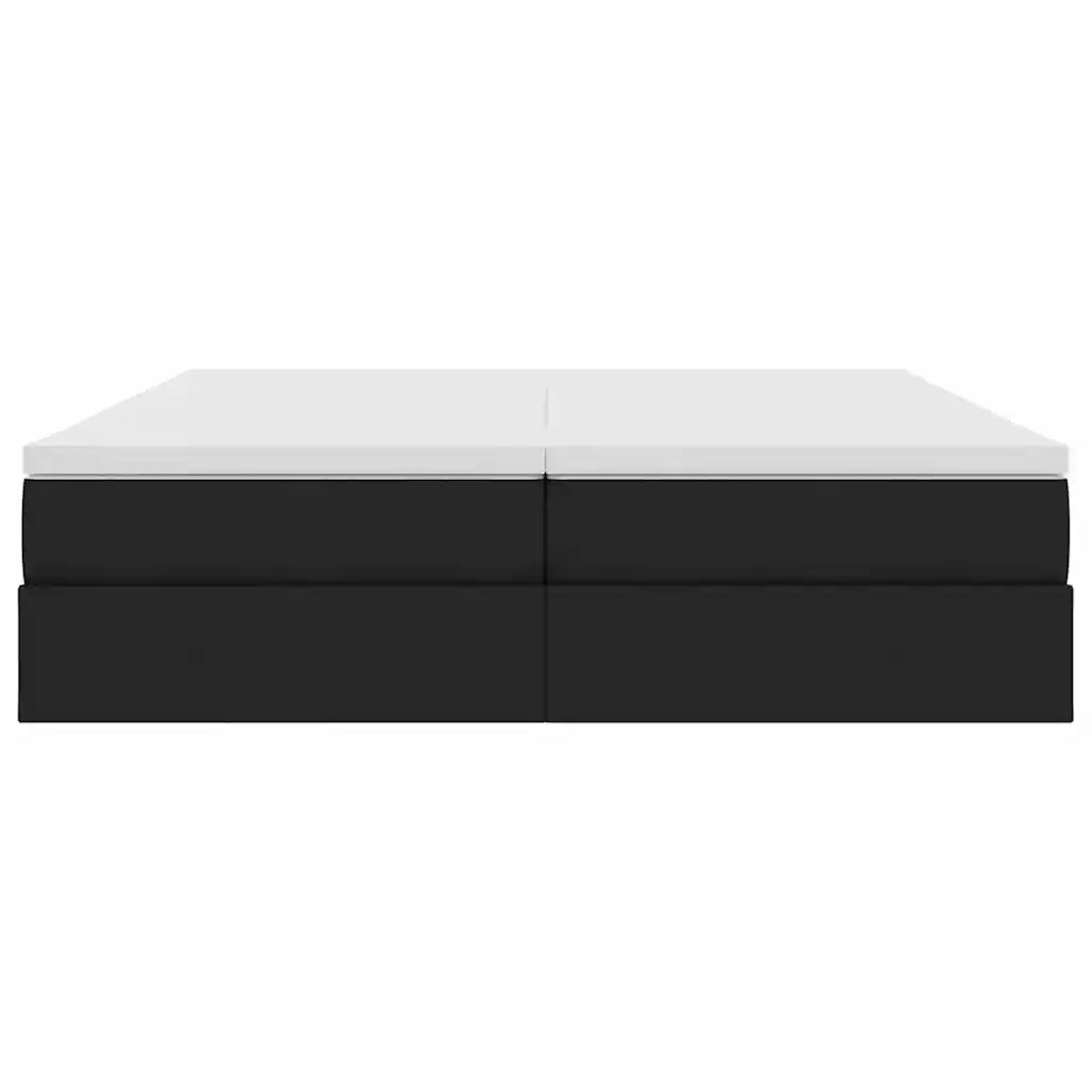 Letto con contenitore e materasso Nero 200 x 200 cm Poliestere 3370357