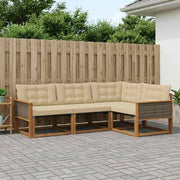 Set di divani da esterno 4 pz Naturale e Beige 3381389