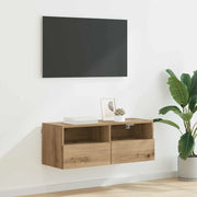 Mobile TV da parete-Mobile TV a Muro-Credenza TV Rovere artigianale 80 x 30 x 30 cm