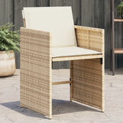 vidaXL Sedie da Giardino con Cuscini 4 pz Beige in Polyrattan
