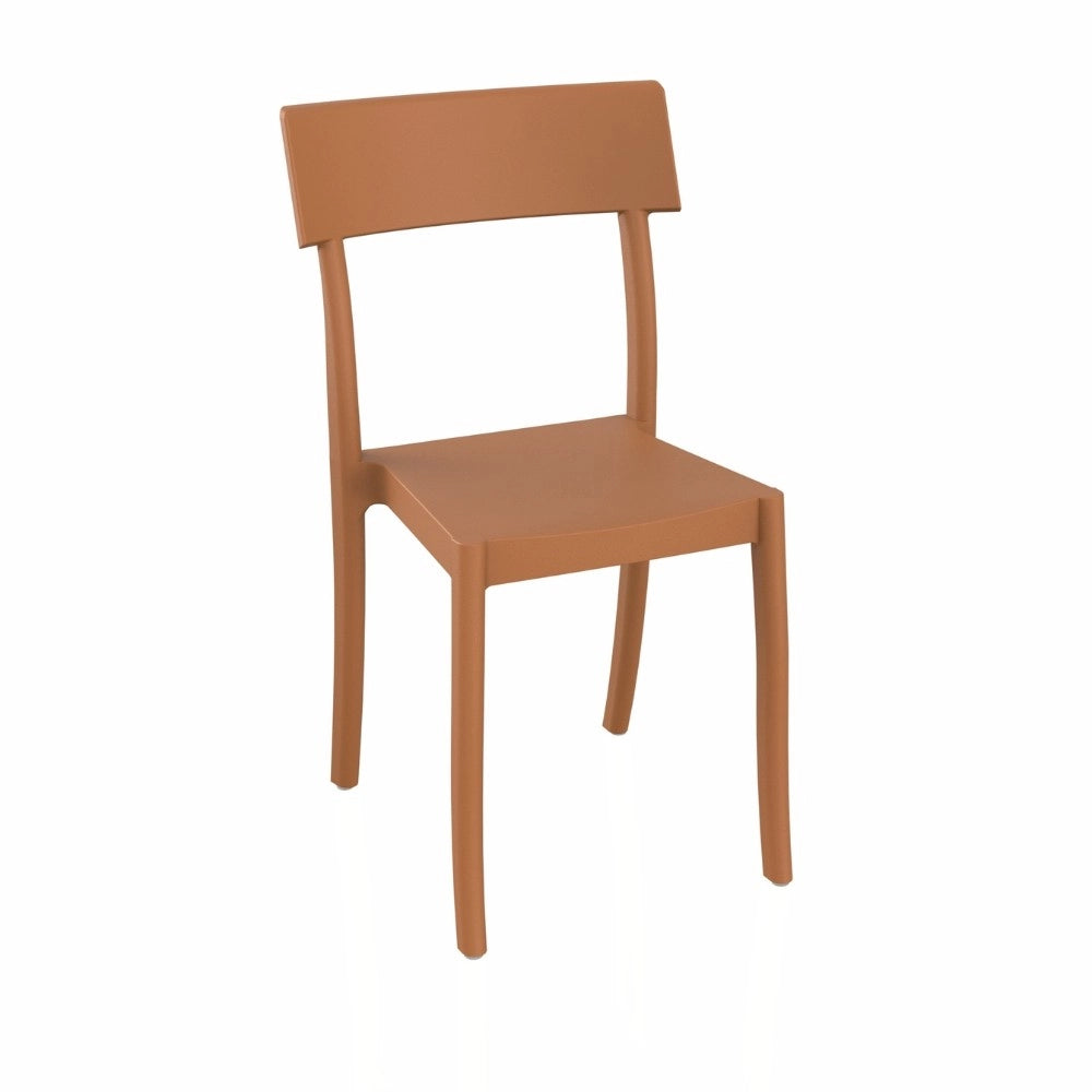 Sedia Milly in polipropilene rinforzata con fibra di vetro colore terracotta