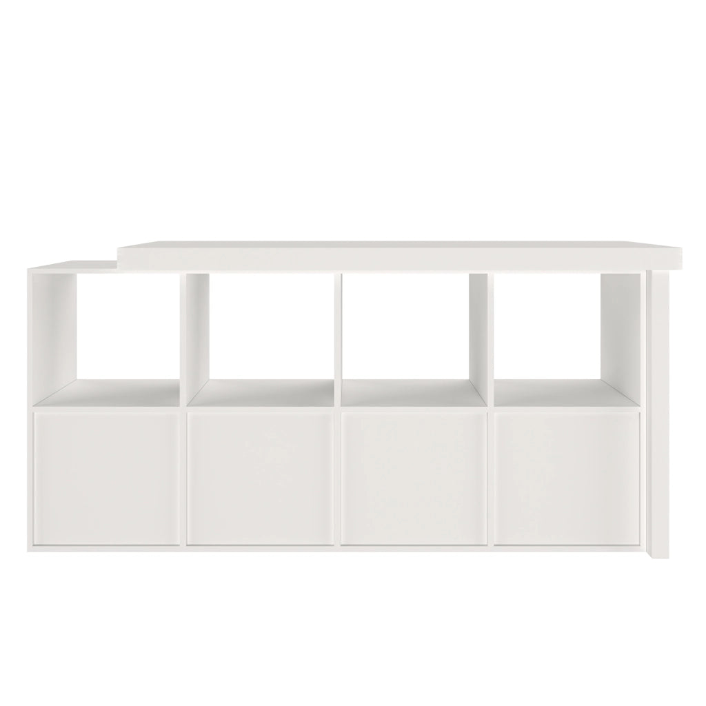 Scrivania girevole a 360° in MDF bianca