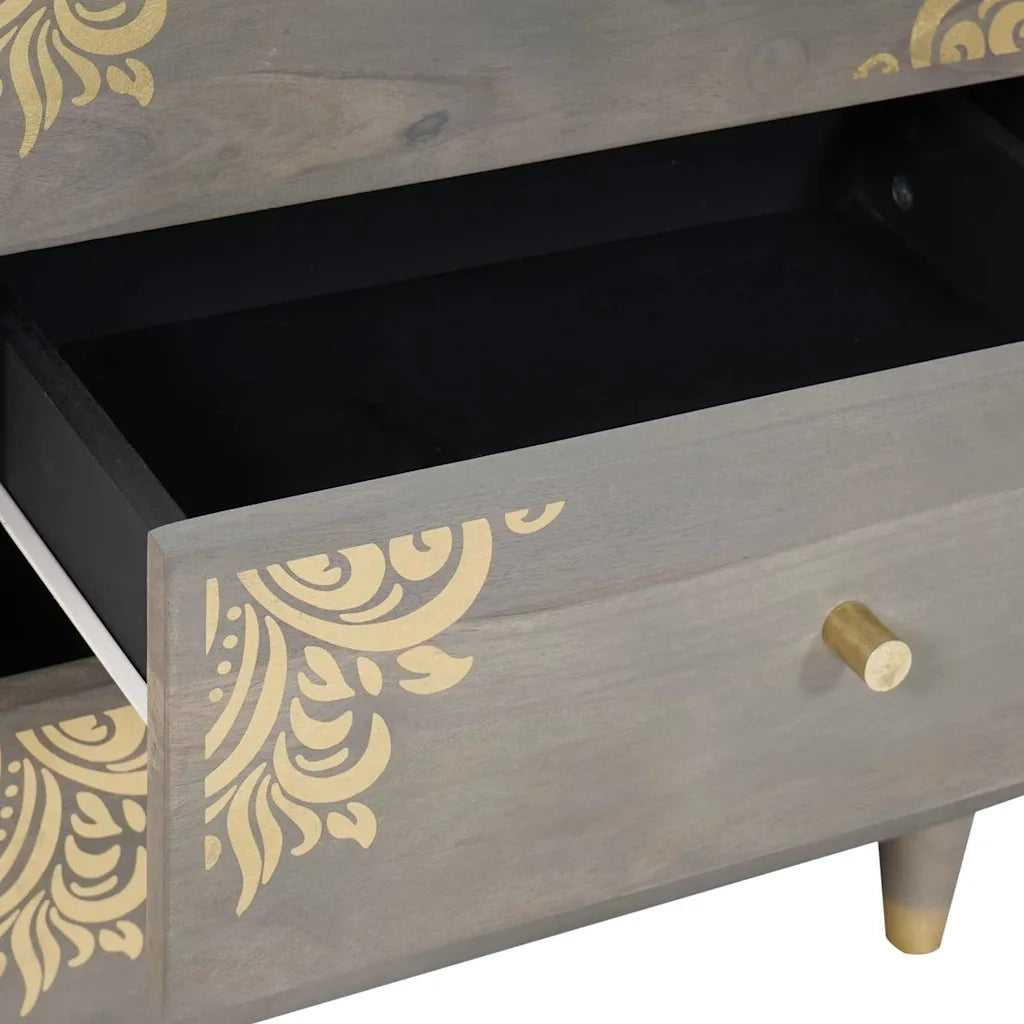 Armadio da Notte Grigio 50 x 33 x 62 cm Legno di mango massello 4018781