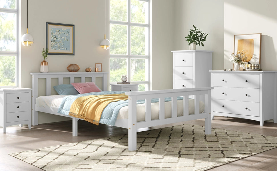 Letto singolo bianco con funzione di contenimento in legno massello di pino 90x200 cm