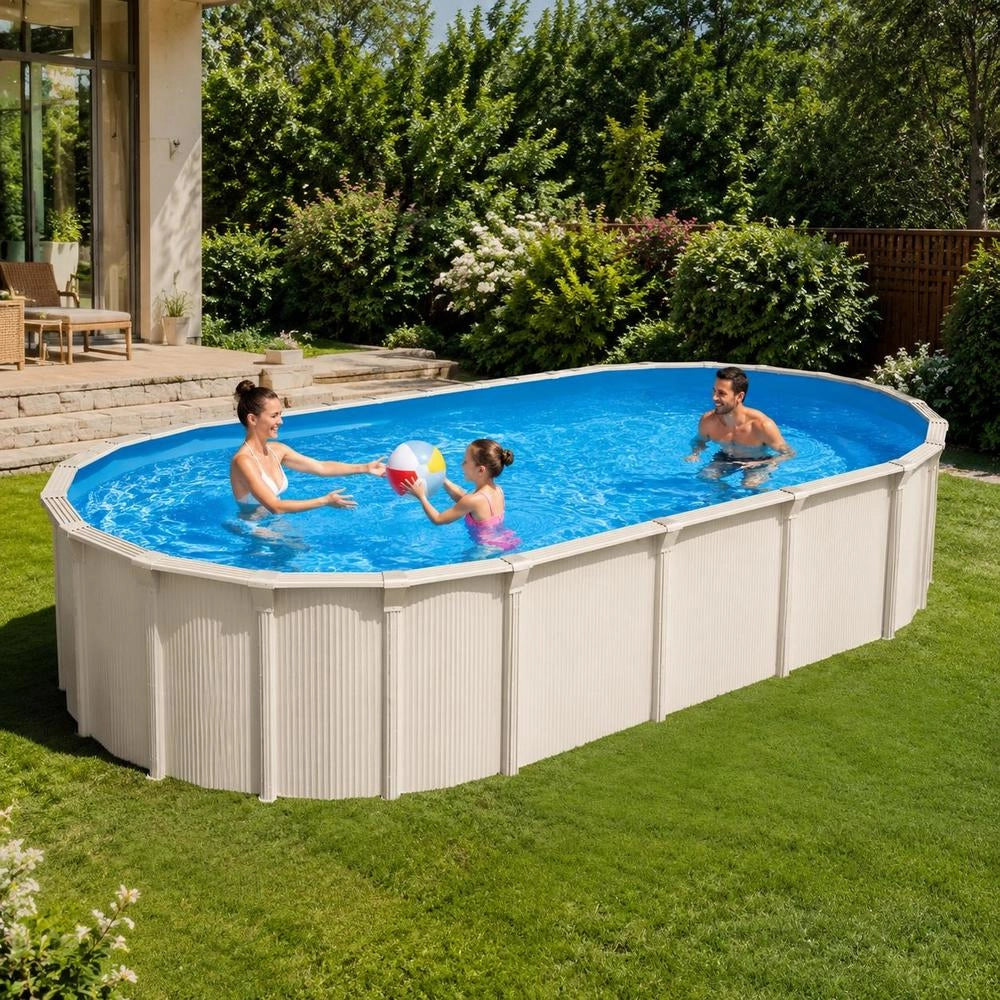 Oval Pool Liner, 730x375x147 Cm, Inner Liner, Replacement Liner, Pool Liner, Standard Thickness Vinyl Liner, Wear-resistant, For Above-ground Pools With 132 Cm High Walls, Solid Color