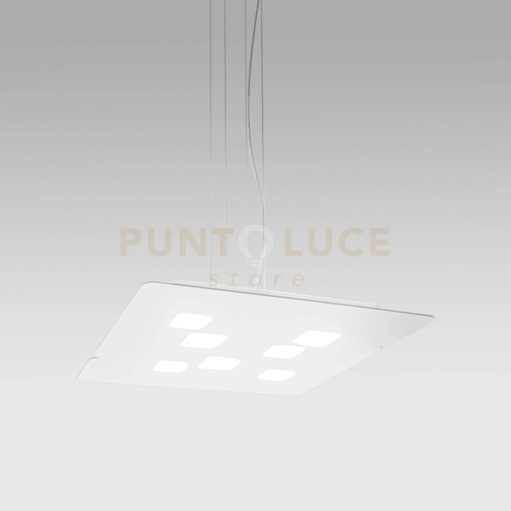 GISELLE S - SOSPENSIONE COLORE BIANCO IN METALLO E ALLUMINIO BIEMISSIONE 10 LUCI ATTACCO GX53