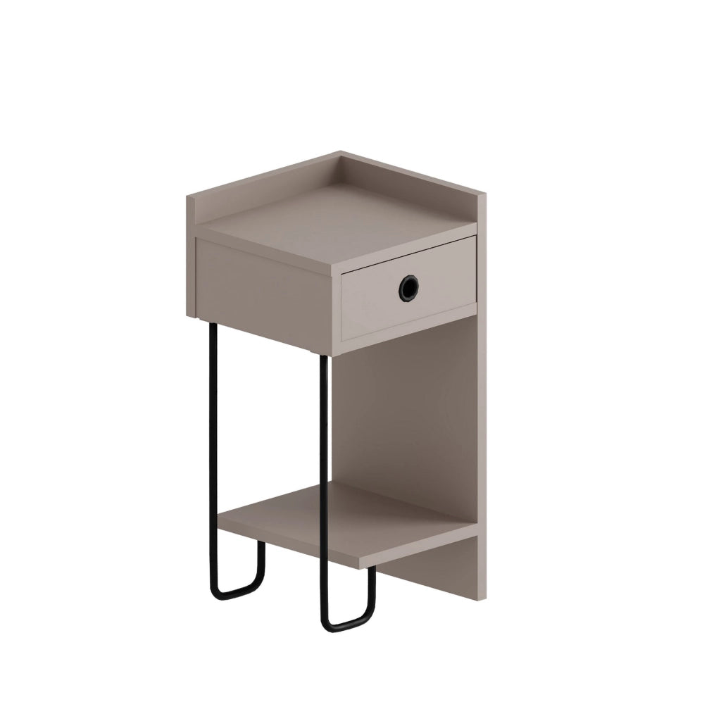 Comodino in legno "Sirius" 32 x 30 x 61 cm - Moka chiaro