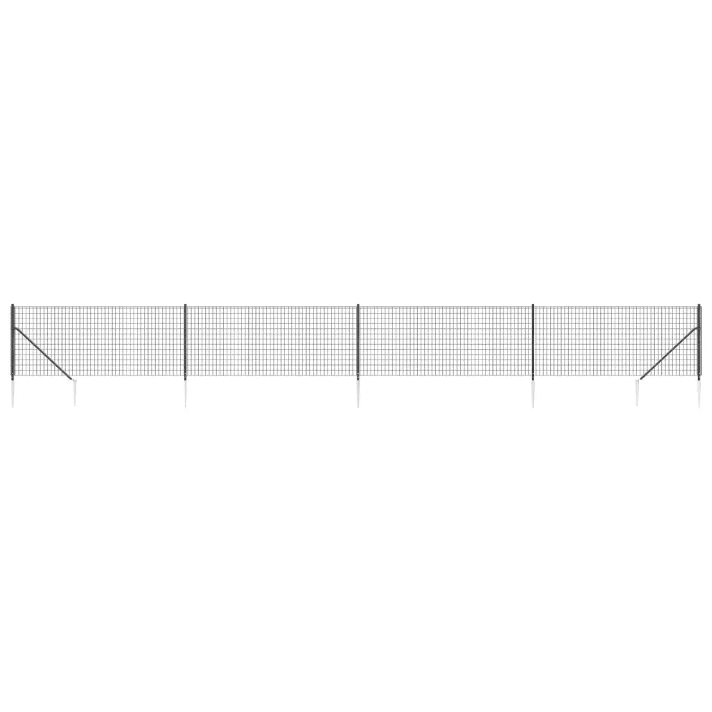 Recinzione Metallica con Picchetti Ancoraggio Antracite 1,1x10m 154242