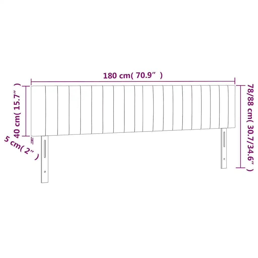 Testiera 2 pz-Set di 2 Testata del letto Blu scuro 90x5x78/88 cm in Velluto 637447