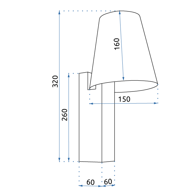 Lampada Da Parete Loft APP1279-1W Black