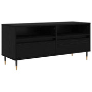 Mobile TV contemporaneo con cassetto e ripiani 100 x 34,5 x 44,5 cm in legno composito di rovere nero 02_0052744
