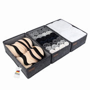 Organizzatore di cassetti per abbigliamento e accessori - Set da 3 - Adatto per MALM - Sistema di organizzazione per vestiti, articoli di toeletta, intimo, accessori - Antracite - L40*B23*H12cm