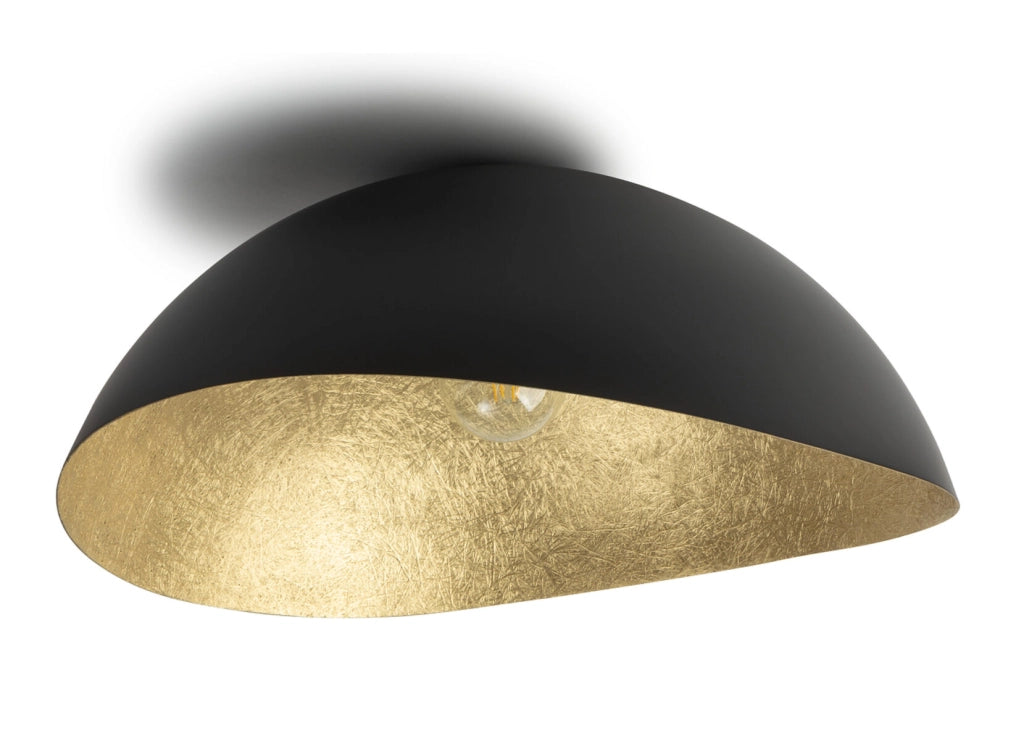 Plafoniera Solaris nero oro irregolare 89cm E27 Sigma