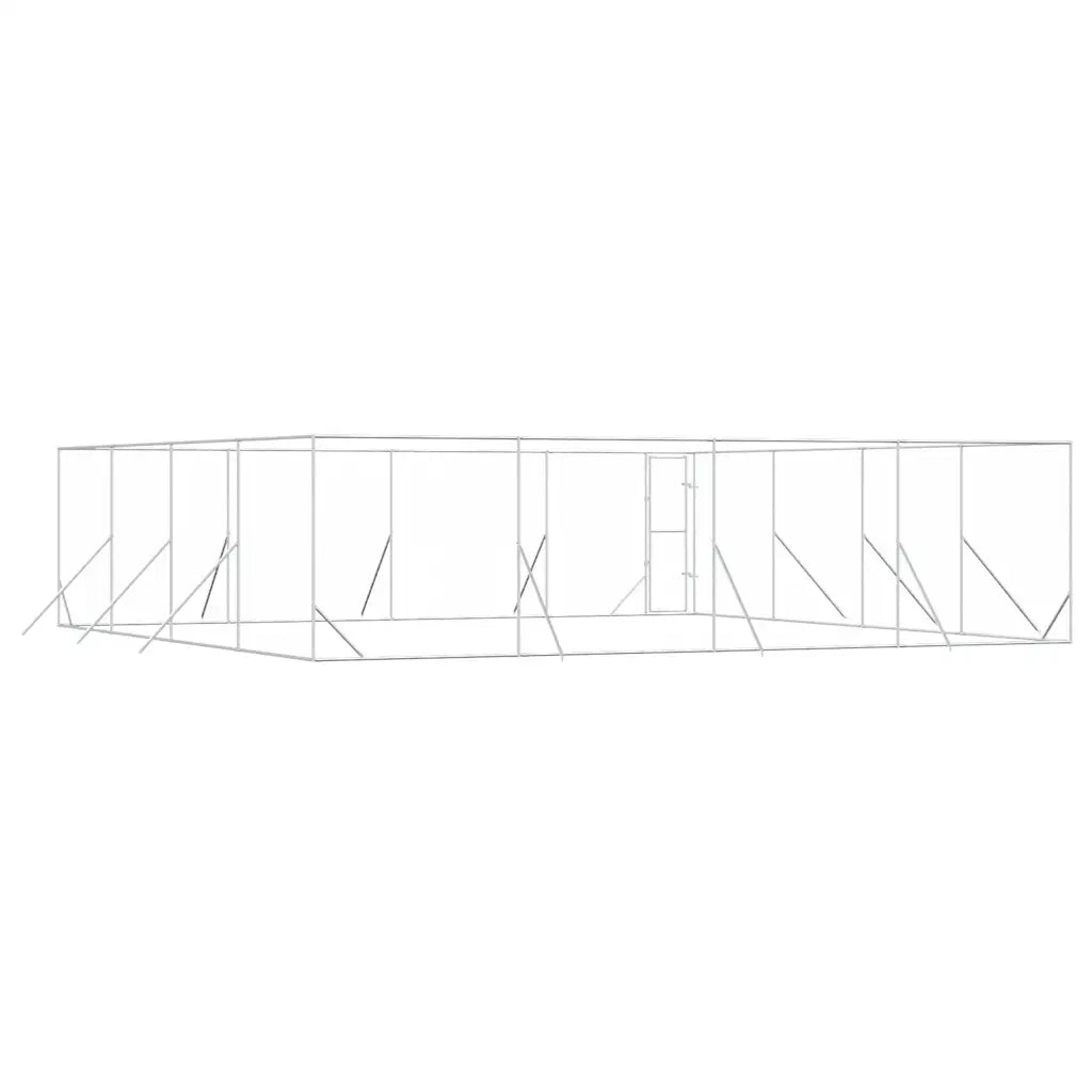 Cuccia per Cani da Esterno Argento 8x8x2 m in Acciaio Zincato 3190464