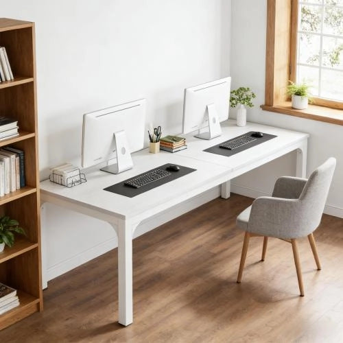 TAVOLO Rettangolare 200x70x75 cm Bianco in Legno e Metallo
