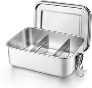 Lunchbox con scomparti, lunchbox in acciaio inossidabile e bento box per bambini e adulti, lunchbox con distributore rimovibile per pic nic, scuola e in viaggio, impermeabile e lavastoviglie resistente - 850 ml