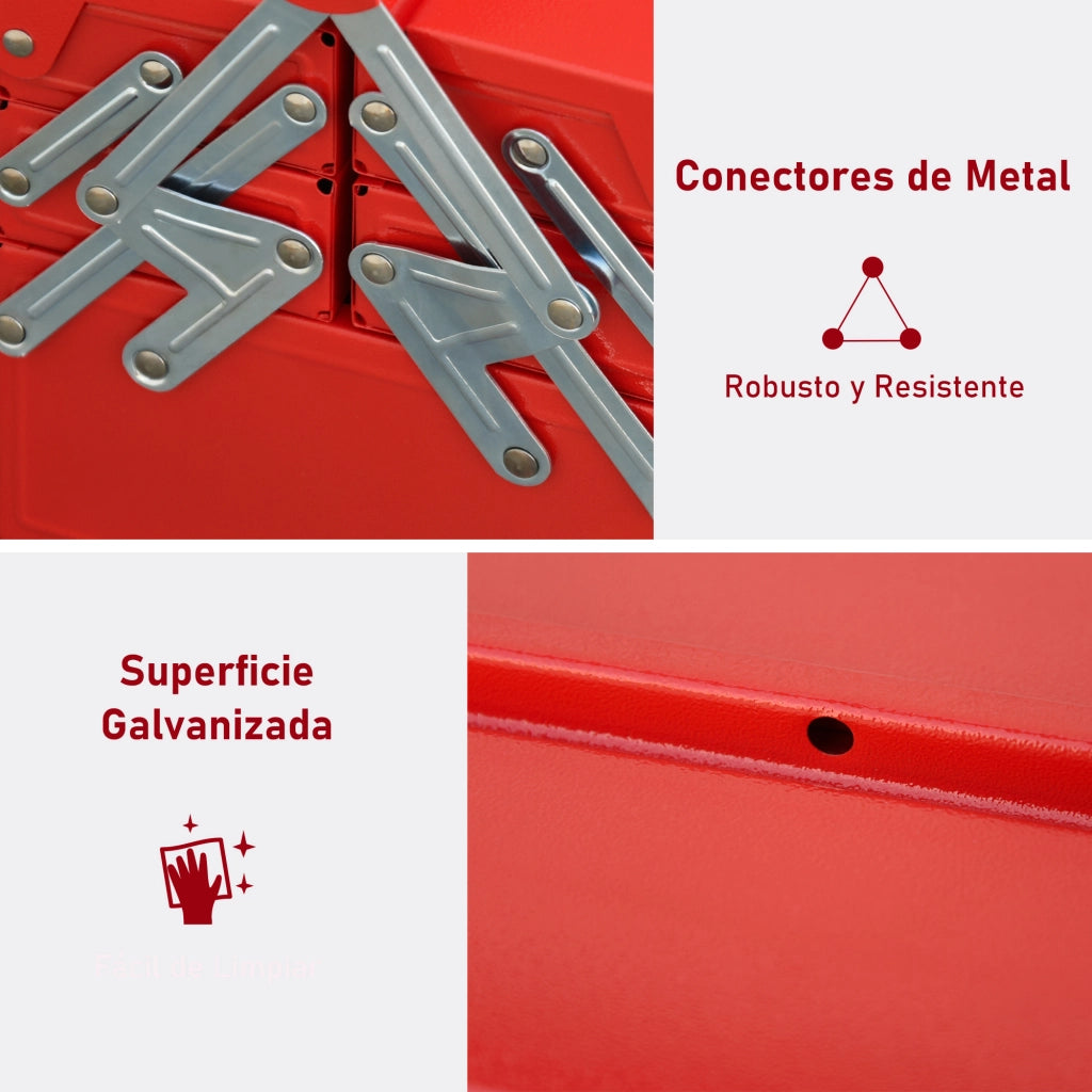 Cassa attrezzi in metallo ¨C zephmum ¨C rosso 45x20x34,5 cm