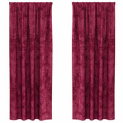Tende in Velluto 2 pz Rosso Vino 260 x 140 cm Velluto