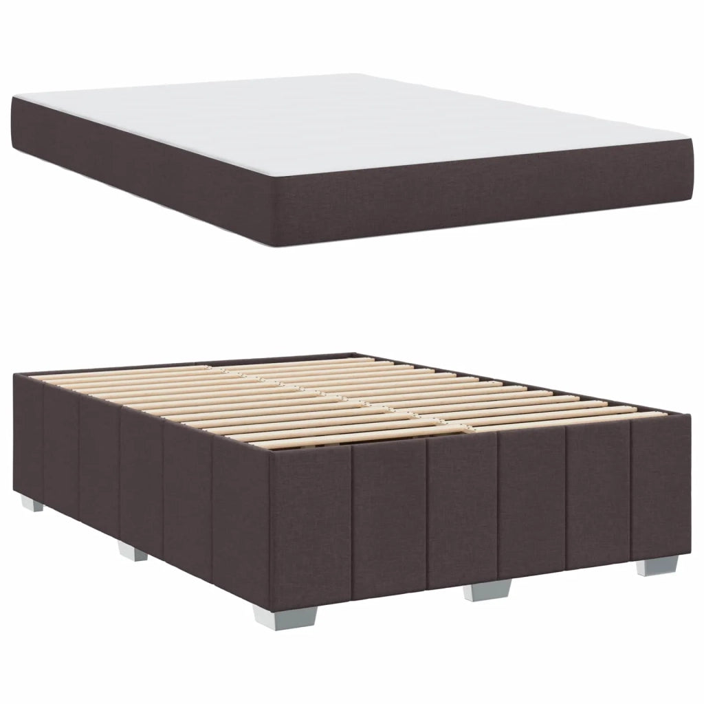 Struttura del letto Marrone Scuro 140 x 200 cm Tessuto