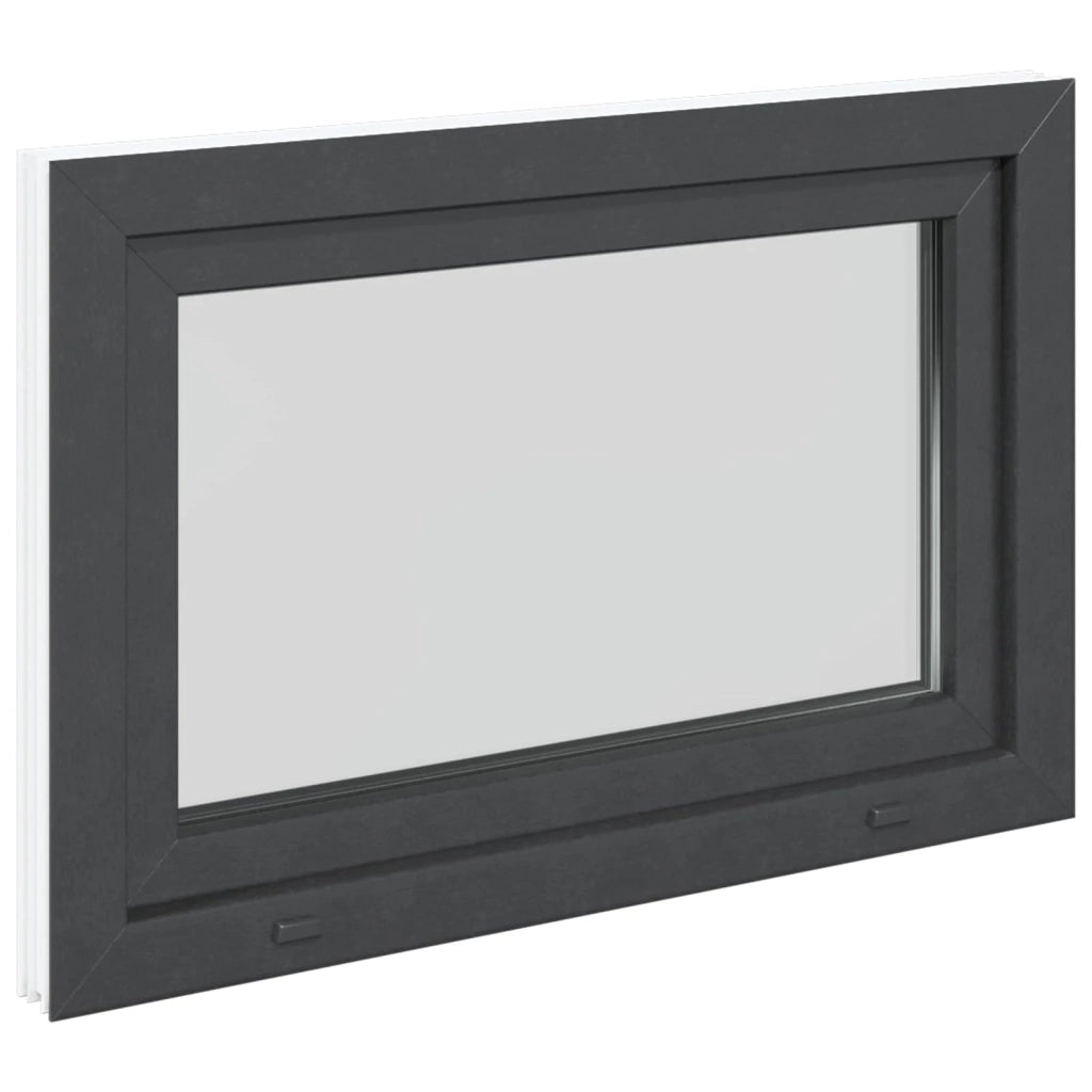 Finestra per Soffitta RISOR 90 x 70 cm PVC e Vetro Antracite CFW1647186