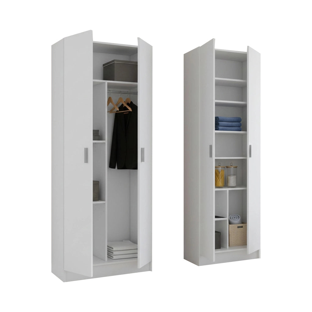 Dairago, Armadio Multiuso Grande Modulabile, 132x180h cm Bianco
