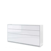 Lenart bed Concept letto da parete orizzontale cm211x46-118x107H Bianco Lucido