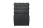 Testiera in tessuto bouclé nero imbottita L90 cm