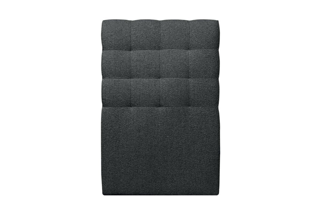 Testiera in tessuto bouclé nero imbottita L90 cm