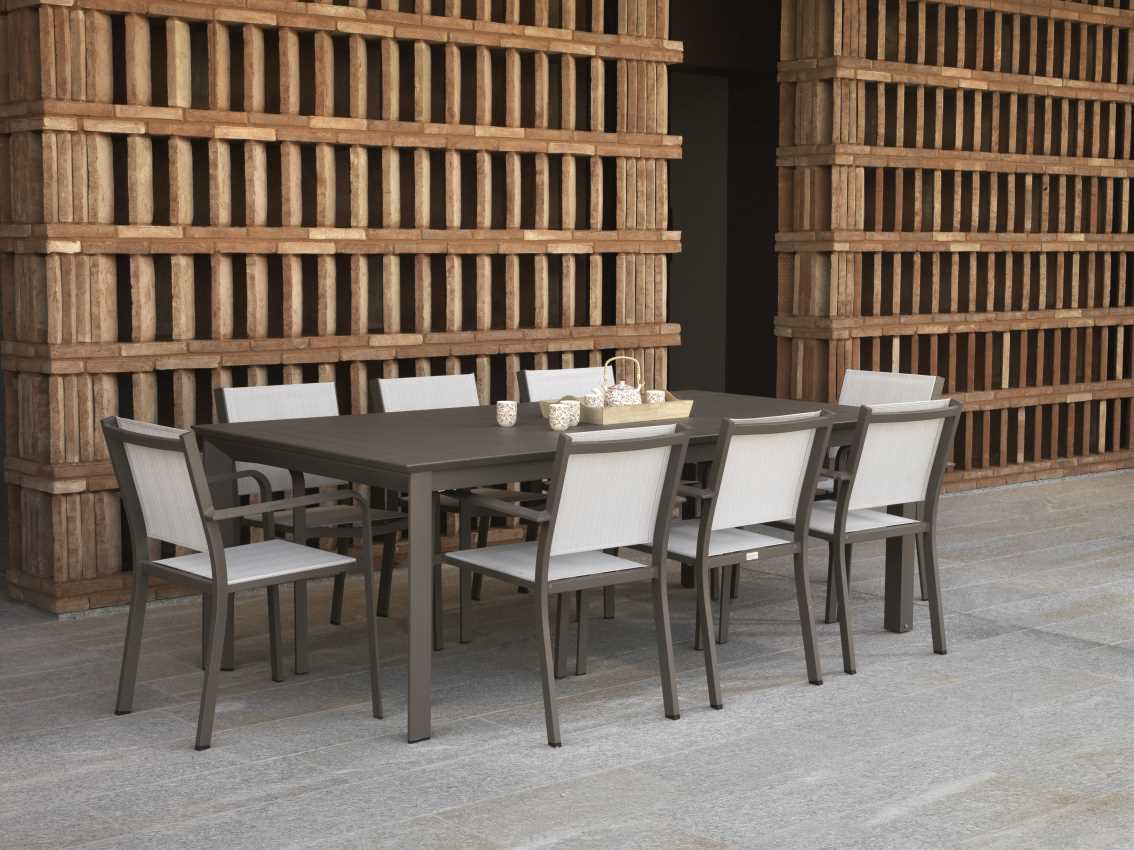 Tavolo Allungabile da Giardino 220/330x110xh76 cm in Alluminio El Paso Marrone