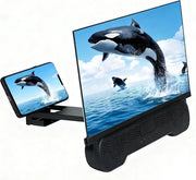 Schermo Portatile - Amplificatore di Immagine con Altoparlante Bluetooth - Proiettore di Cinema per Telefono - Cinema Casalingo - Ripiegabile - Scrivania Portatile - Per Film, Video e Giochi - 18 Pollici - Nero