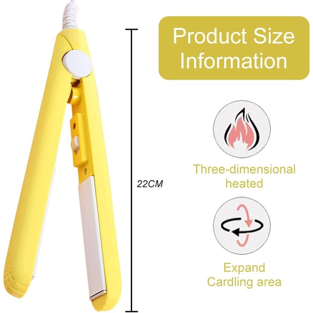 Trade Shop - Mini Piastra Per Capelli 2 In 1 Portatile In Ceramica Tormalina Per Casa Salone -