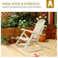 Sedia a Dondolo da Giardino, Stile Adirondack in Legno di abete, Design Ergonomico, Color Legno 96x66x98cm