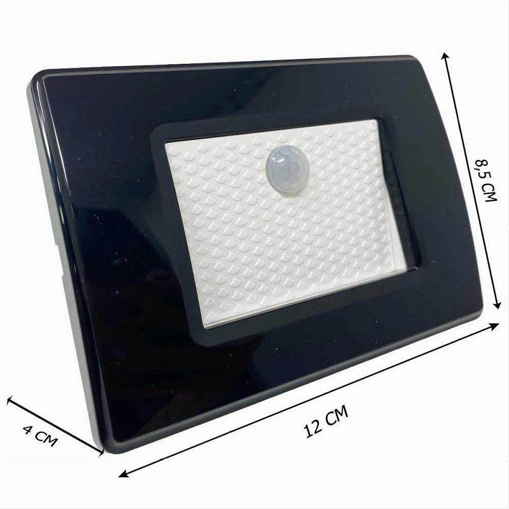Trade Shop - Segnapasso Placca Nera Muro Sensore Movimento Pir 1,3 W Cassetta 503 Xggyd-001n -