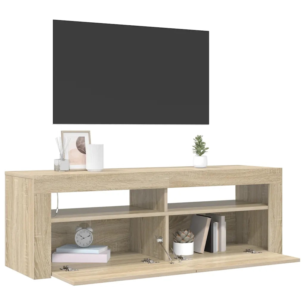 Mobile Porta TV con Luci LED Rovere Sonoma 120x35x40 cm 804313