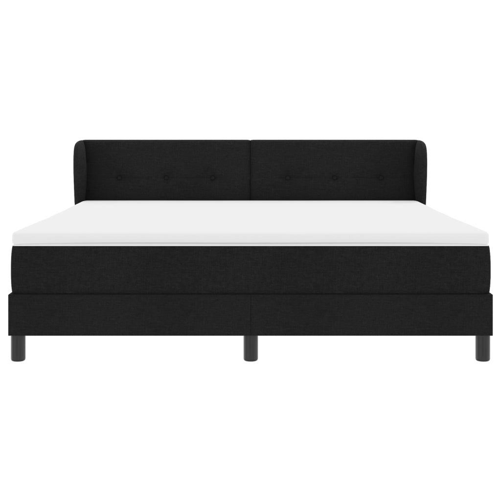 Letto Box Spring con Materasso Nero 180x200 cm Tessuto