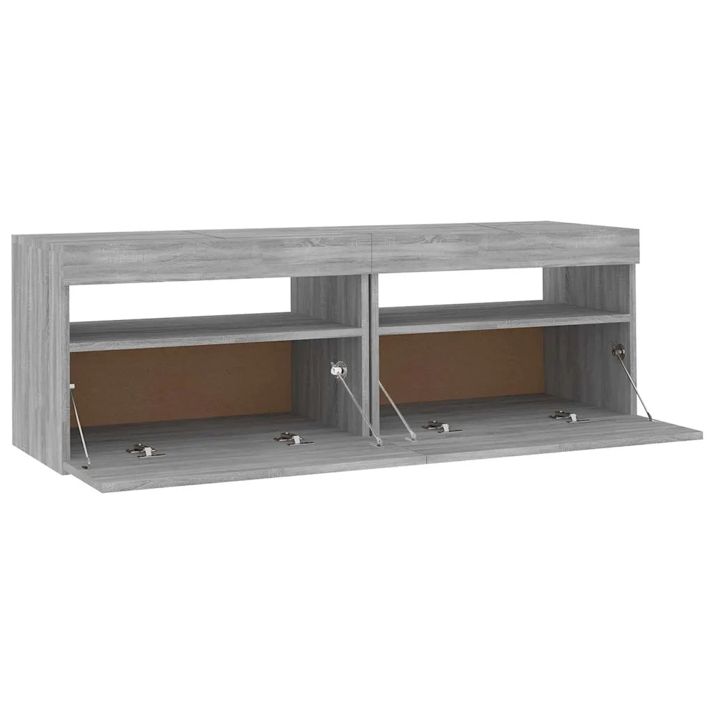 Mobile Porta TV con Luci LED Grigio Sonoma 120x35x40 cmcm 815673