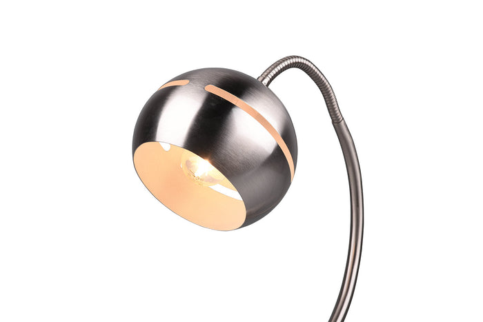 Lampada da Tavolo da Interno Attacco E14 in Metallo Nichel Satinato