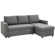 Divano angolare con funzione letto e contenitore ¨C Xylo ¨C tessuto grigio chiaro 211x146x85 cm